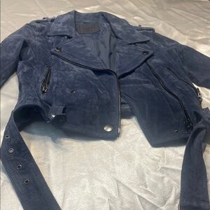 Blank NYC Navy Leather Jacket